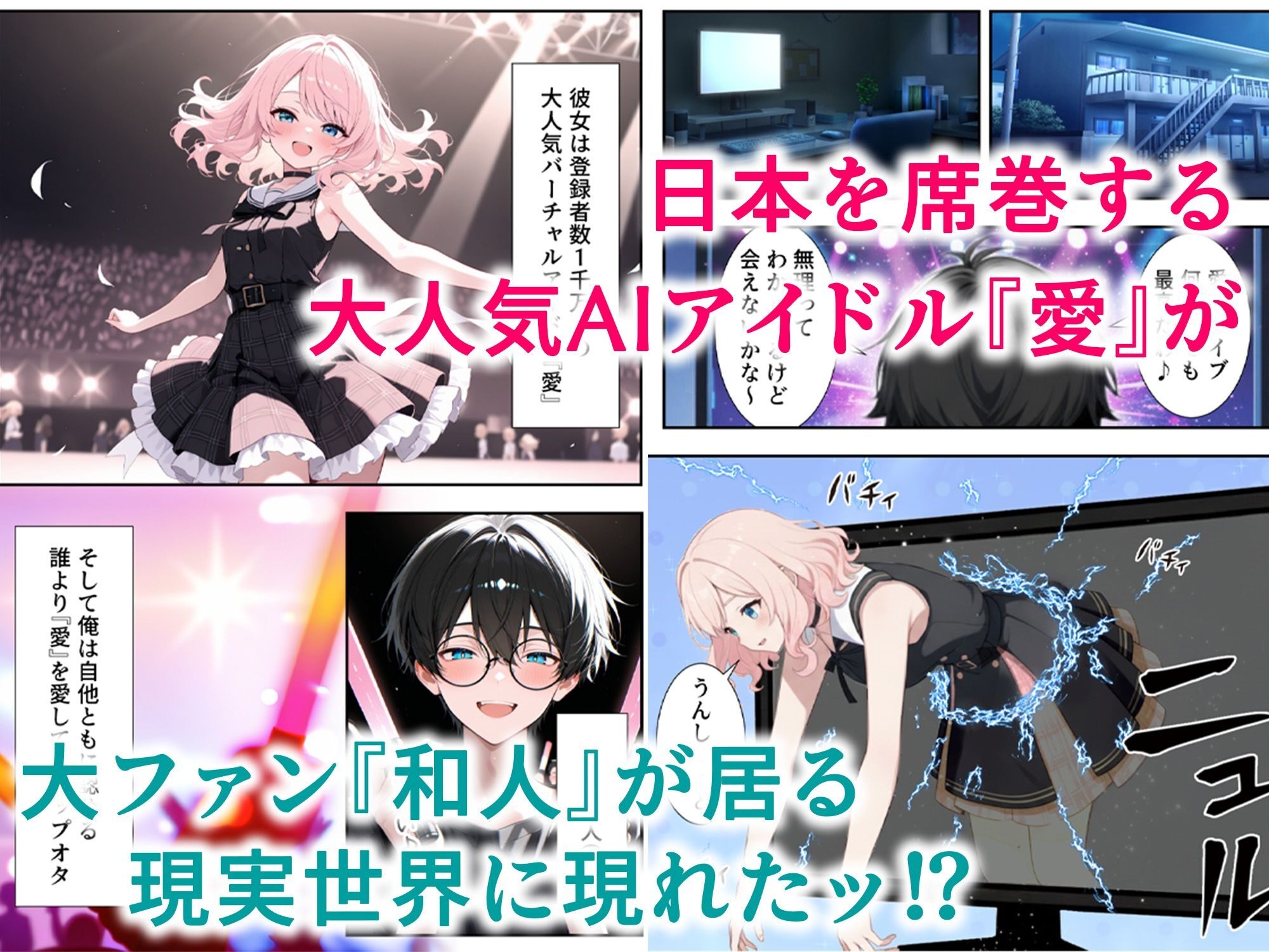 AIアイドルとの甘い生活を描いたエロティックな作品