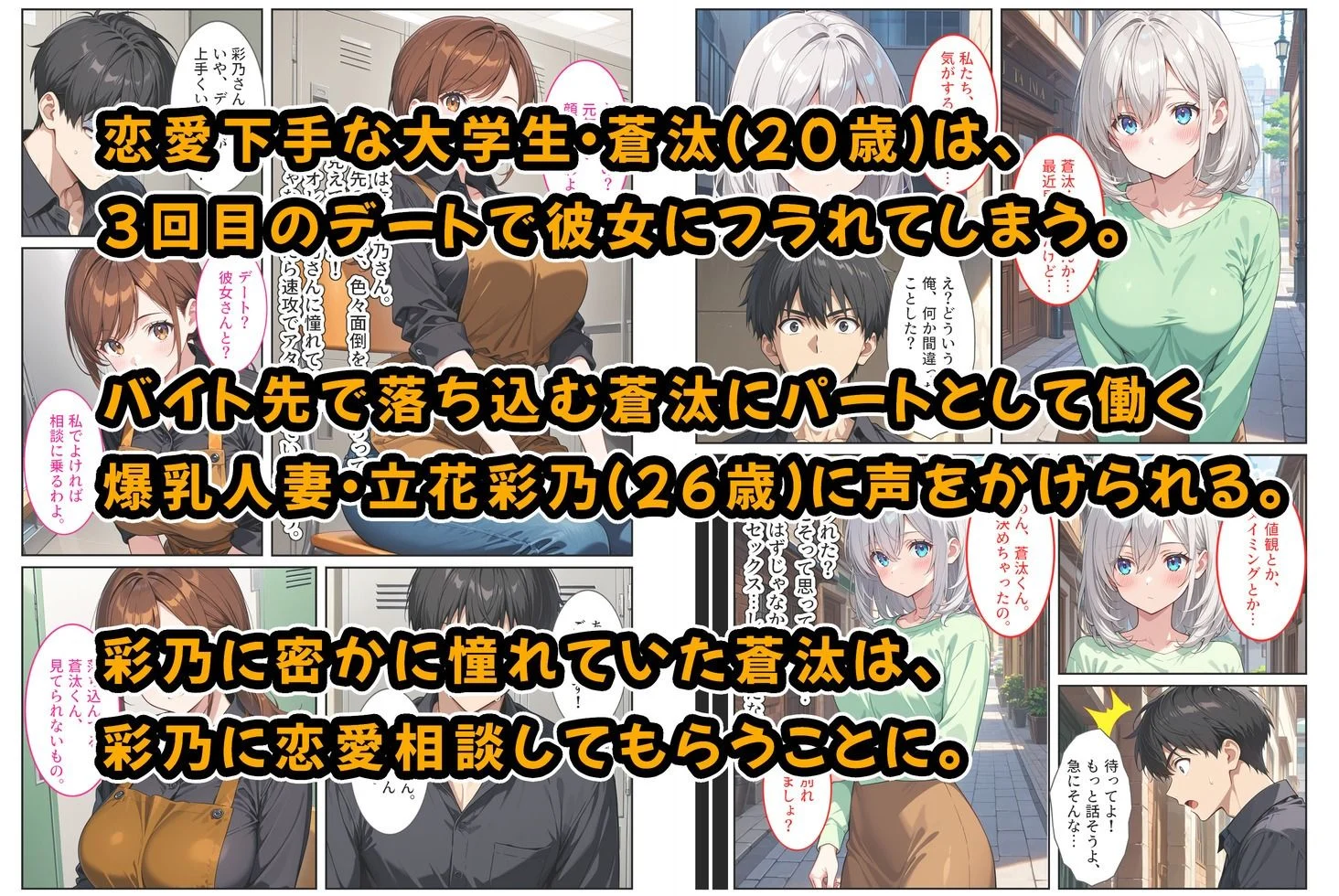 バイト先の爆乳人妻に恋愛相談したらセックスさせてくれました！