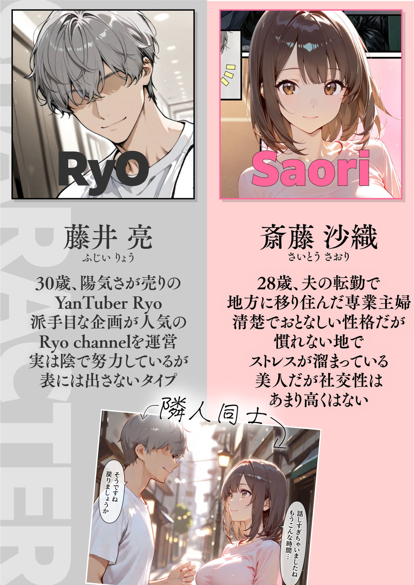 隣人の若妻との禁断の関係が描かれたエロティックな同人漫画