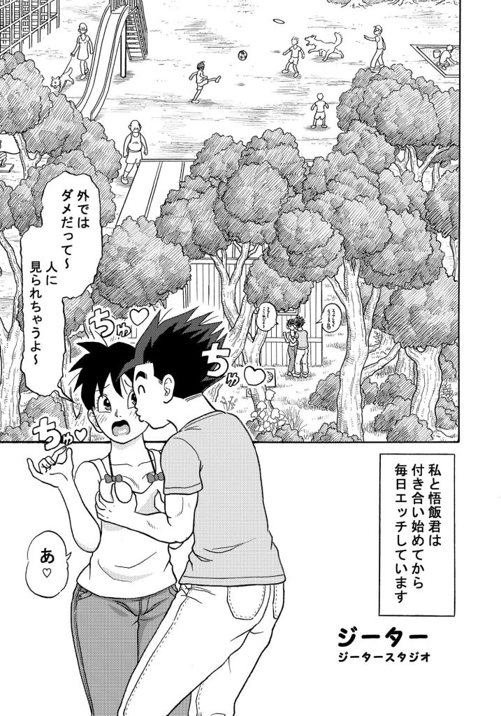 ビーデルさんとお外でエッチの魅力的なシーン