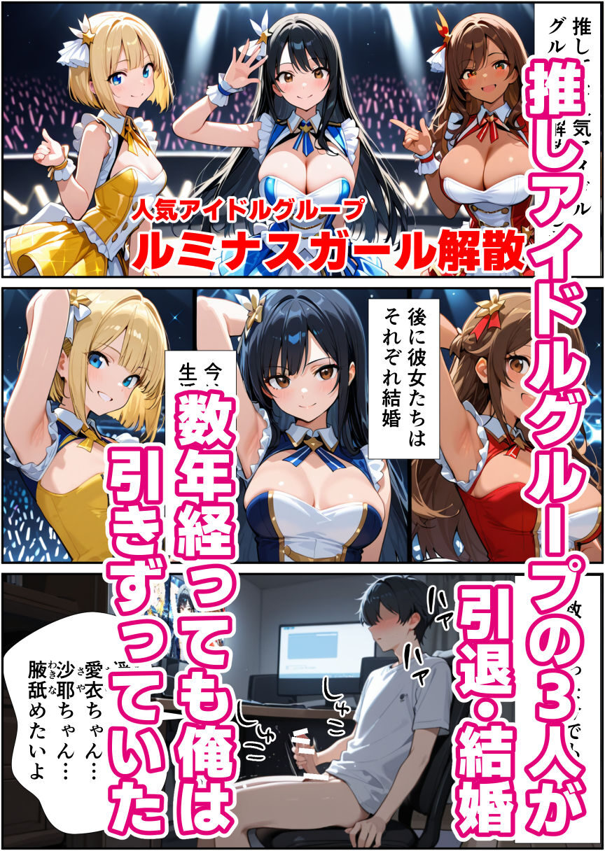 水着撮影会で1ファンの俺が元アイドル人妻たちに選ばれてしまった話